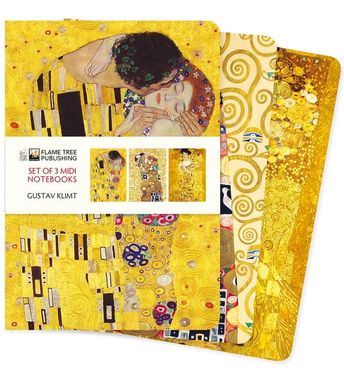 Produktbild: Dreier Set Mittelformat-Notizb&uuml;cher: Gustav Klimt