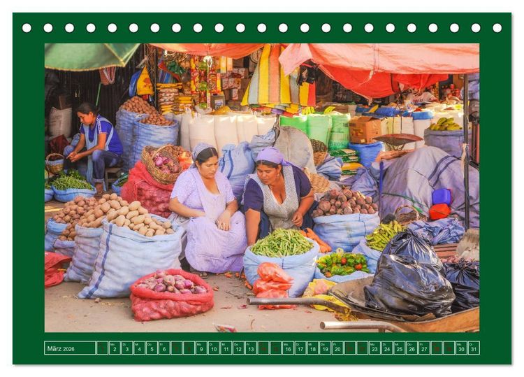 Produktbild: Bolivien - Marktimpressionen (Tischkalender 2026 DIN A5 quer), CALVENDO Monatskalender