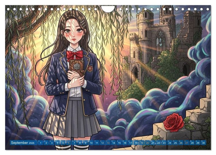 Produktbild: Shōnen-Abenteuer und Shōjo-Romantik - Ein Manga-Kalender f&uuml;r Herz und Seele (Wandkalender 2026 DIN A4 quer), CALVENDO Monatskalender
