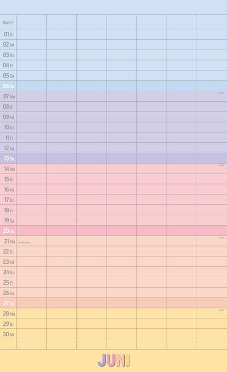Produktbild: Megaplaner 2027 mit 7 Spalten