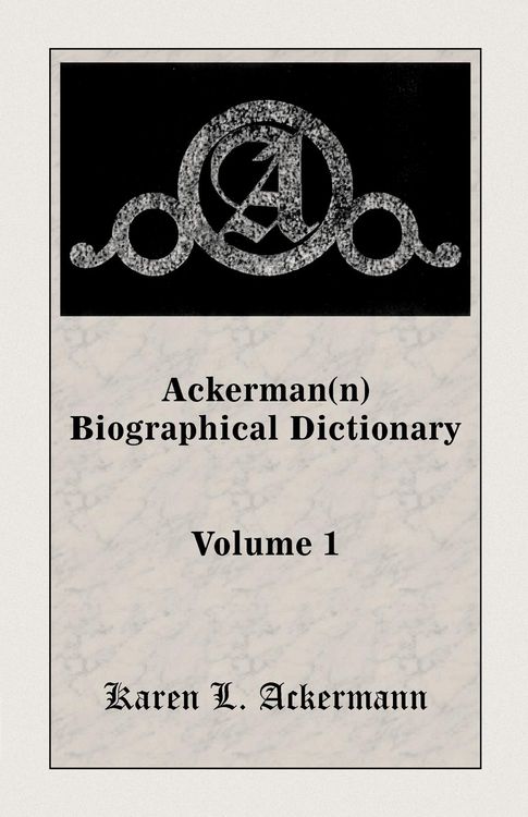 Produktbild: Ackerman(n) Biographical Dictionary, Volume 1