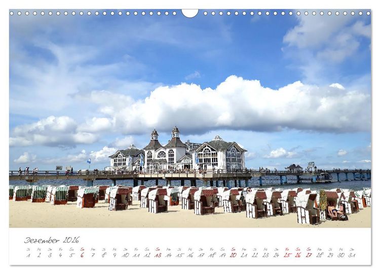 Produktbild: Seeb&auml;der an der Ostseek&uuml;ste - Mod&auml;ne Villen, bunte Strandk&ouml;rbe, Ostseebrise, Sand und Meer (Wandkalender 2026 DIN A3 quer), CALVENDO Monatskalender