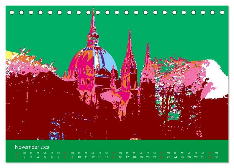 Produktbild: WIEN popartig (Tischkalender 2026 DIN A5 quer), CALVENDO Monatskalender