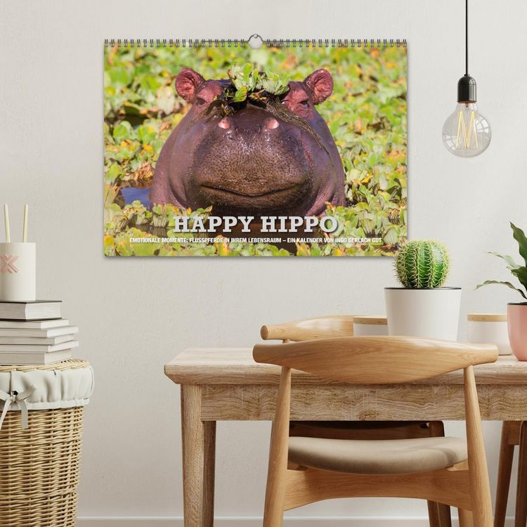 Produktbild: Emotionale Momente. Happy Hippo / CH-Version (Wandkalender 2026 DIN A3 quer), CALVENDO Monatskalender