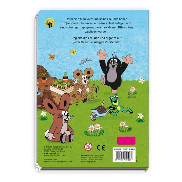 Produktbild: Tr&ouml;tsch Der kleine Maulwurf Puzzle- und Spielbuch Pappenbuch