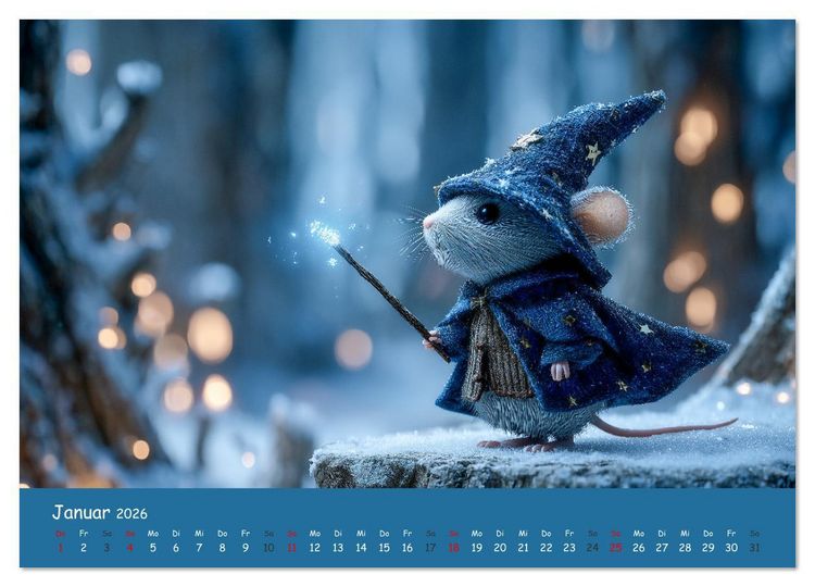 Produktbild: Magischer M&auml;rchenwald - Kinderkalender mit Tier-Zauberern (Wandkalender 2026 DIN A3 quer), CALVENDO Monatskalender