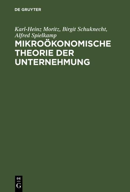 Produktbild: Mikro&ouml;konomische Theorie der Unternehmung