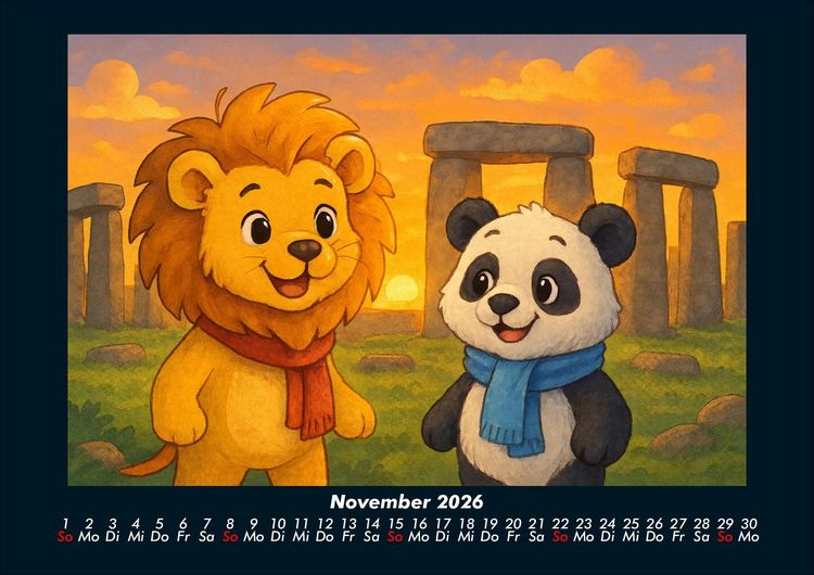 Produktbild: Buschi und Pippin - Reise zu den Weltwundern 2026 Fotokalender DIN A4