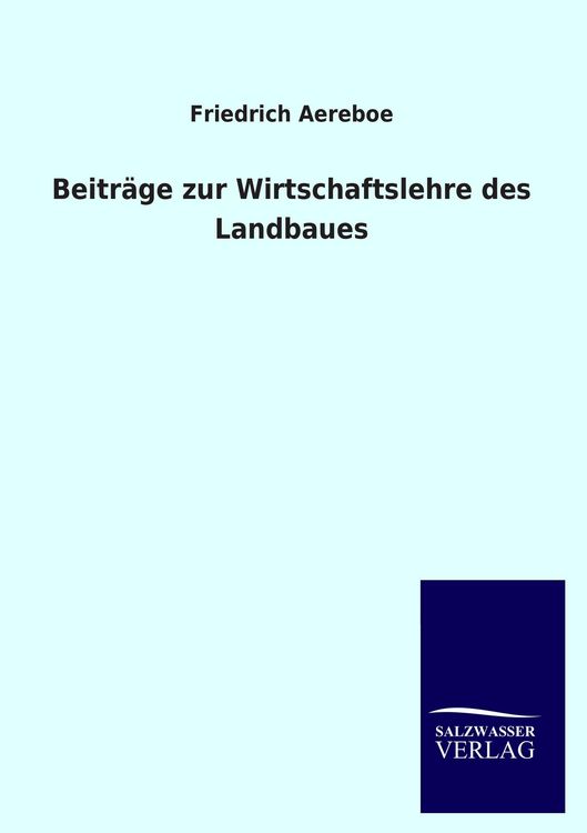 Produktbild: Beitr&auml;ge zur Wirtschaftslehre des Landbaues