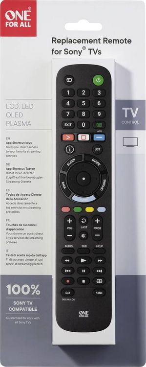 Produktbild: One For All Sony 2.0 Sony Fernbedienung Schwarz