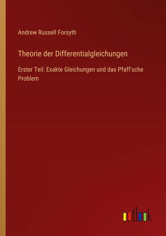 Produktbild: Theorie der Differentialgleichungen