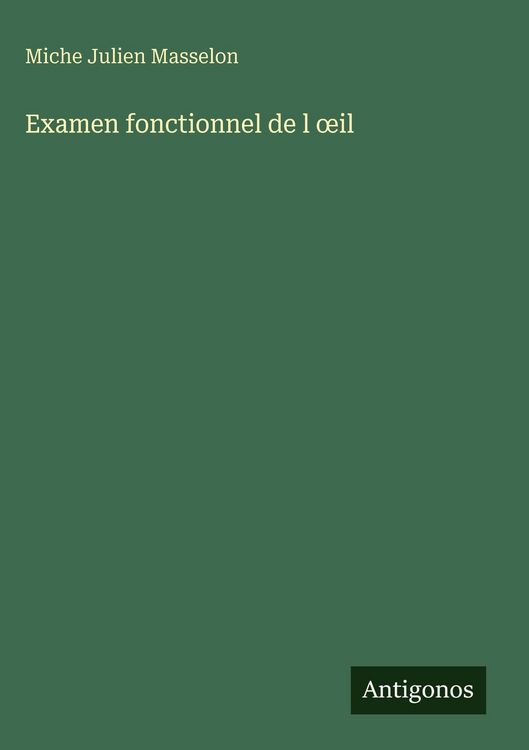 Produktbild: Examen fonctionnel de l &iquest;il