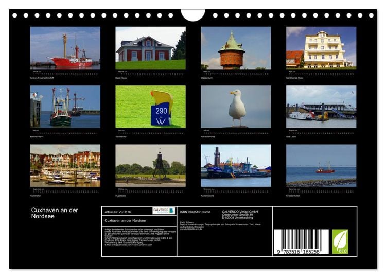 Produktbild: Cuxhaven an der Nordsee (Wandkalender 2026 DIN A4 quer), CALVENDO Monatskalender