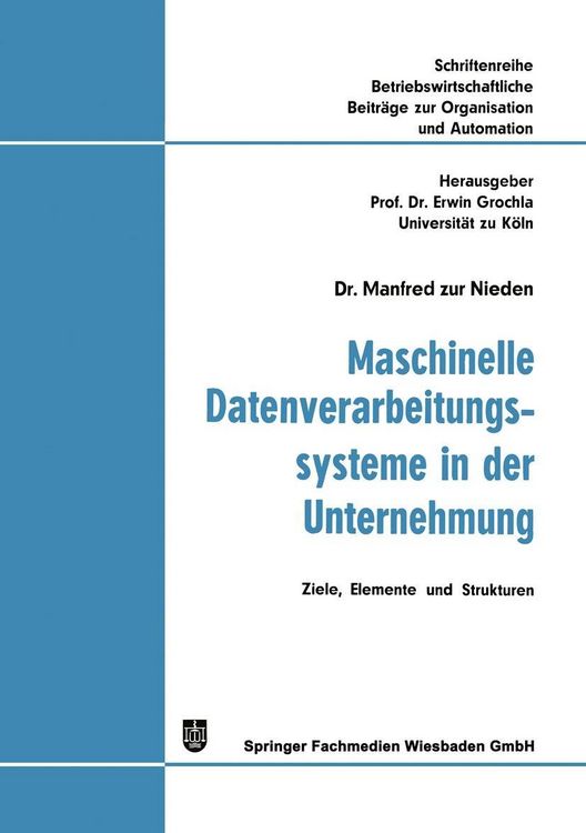 Produktbild: Maschinelle Datenverarbeitungssysteme in der Unternehmung