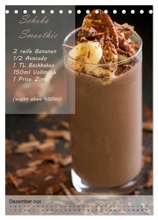 Produktbild: Smoothies zum Selbermachen (Tischkalender 2026 DIN A5 hoch), CALVENDO Monatskalender