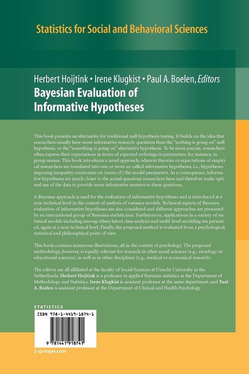 Produktbild: Bayesian Evaluation of Informative Hypotheses