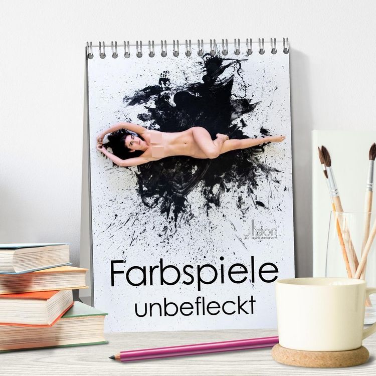 Produktbild: Farbspiele - unbefleckt (Tischkalender 2027 DIN A5 hoch), CALVENDO Monatskalender