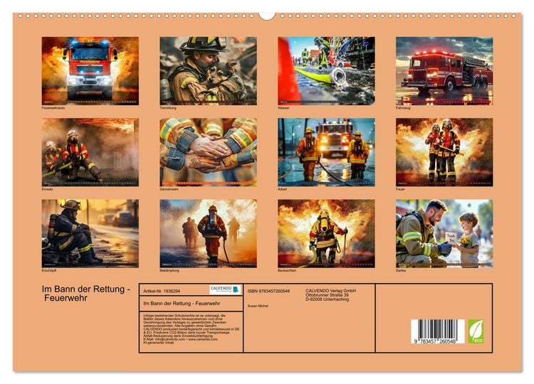 Produktbild: Im Bann der Rettung - Feuerwehr (hochwertiger Premium Wandkalender 2026 DIN A2 quer), Kunstdruck in Hochglanz