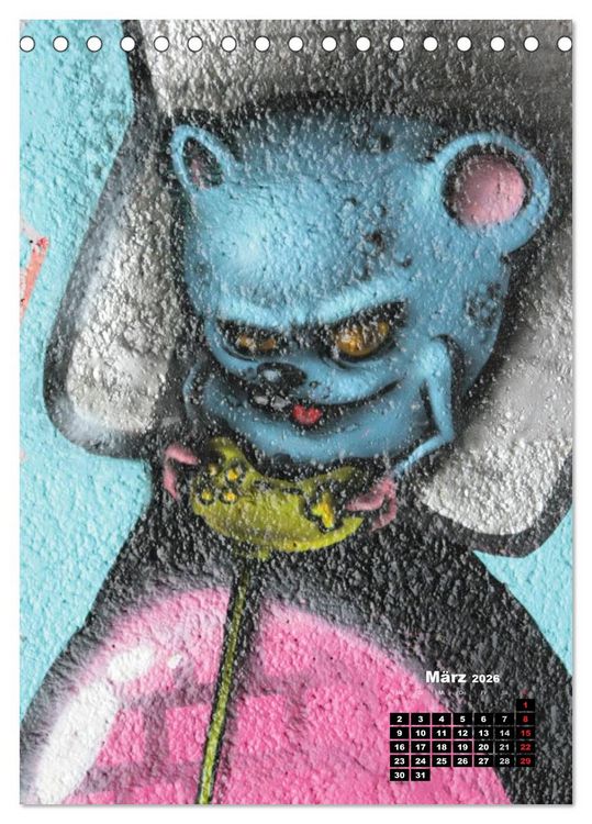 Produktbild: Graffiti & Streetart 2026 (Tischkalender 2026 DIN A5 hoch), CALVENDO Monatskalender