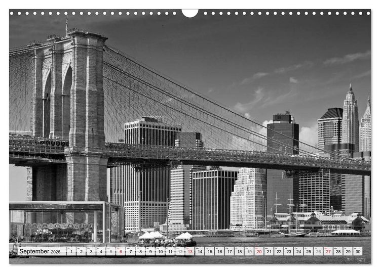 Produktbild: BROOKLYN BRIDGE Das Wahrzeichen von New York City (Wandkalender 2026 DIN A3 quer), CALVENDO Monatskalender