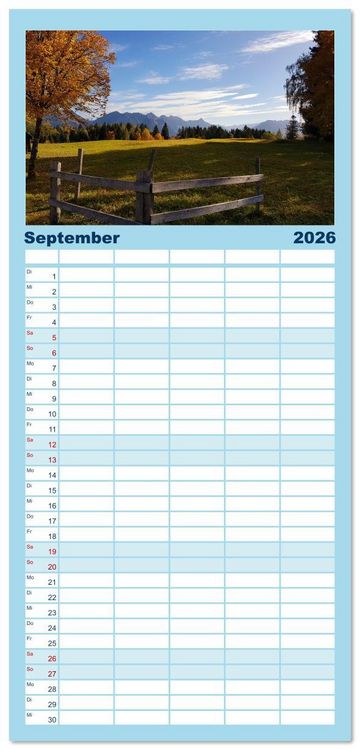 Produktbild: Familienplaner 2026 - Auf Hochtouren mit 5 Spalten (Wandkalender, 21 x 45 cm) CALVENDO