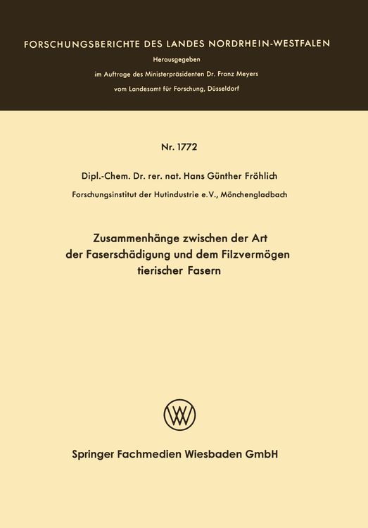 Produktbild: Zusammenh&auml;nge zwischen der Art der Fasersch&auml;digung und dem Filzverm&ouml;gen tierischer Fasern