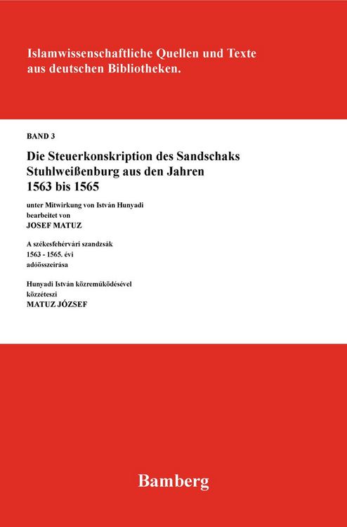 Produktbild: Die Steuerkonskription des Sandschaks Stuhlwei&szlig;enburg aus den Jahren 1563 bis 1565