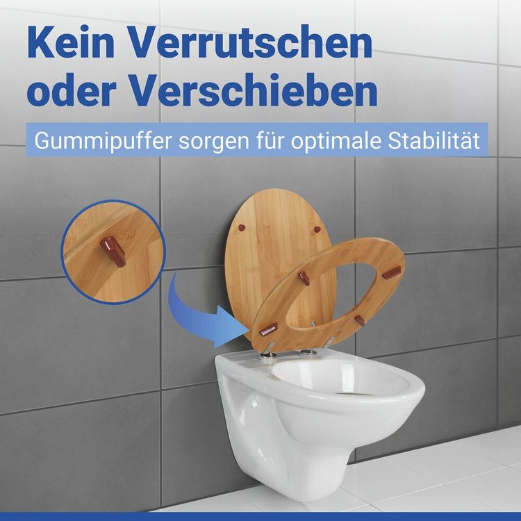 Produktbild: WC Sitz Mod. Bambus, Toilettensitz aus Bambus