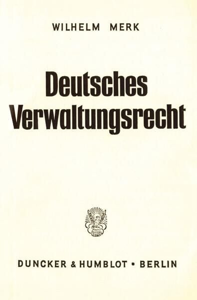 Produktbild: Deutsches Verwaltungsrecht.