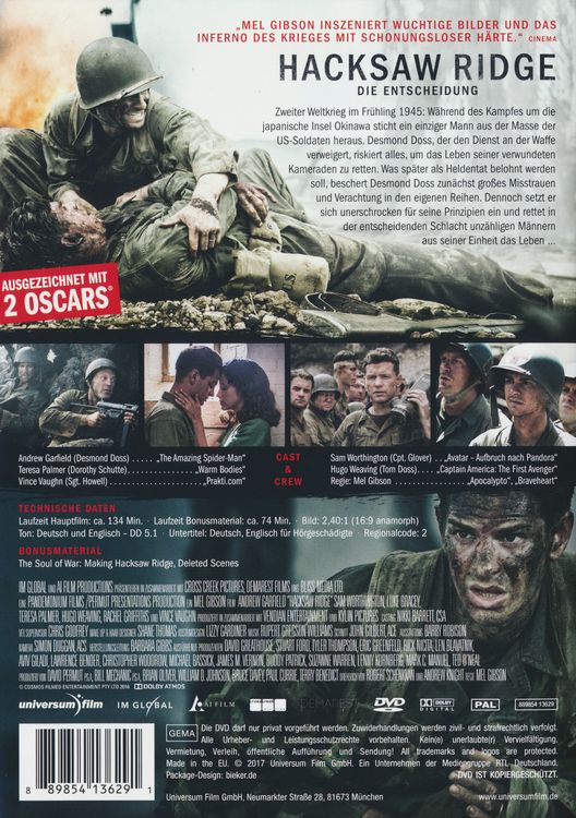 Produktbild: Hacksaw Ridge