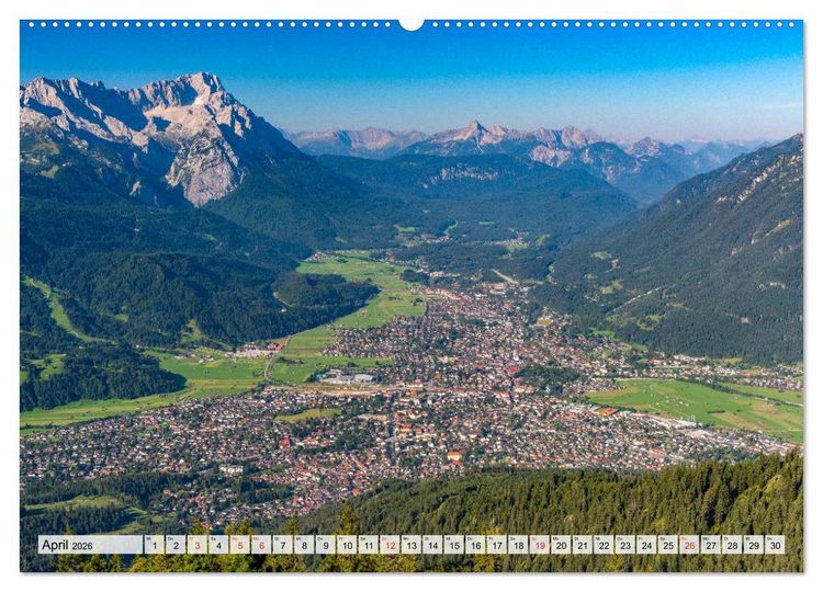 Produktbild: Garmisch-Partenkirchen - Zentrum des Werdenfelser Landes (Wandkalender 2026 DIN A2 quer), CALVENDO Monatskalender