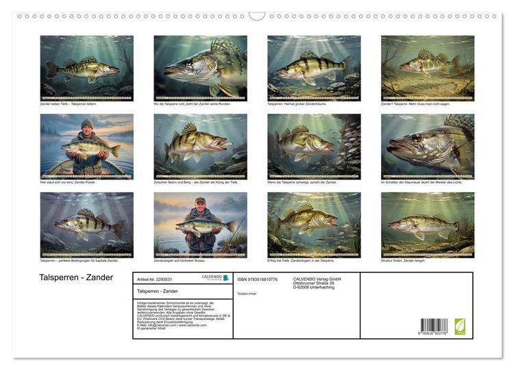 Produktbild: Talsperren - Zander (Wandkalender 2027 DIN A2 quer), CALVENDO Monatskalender