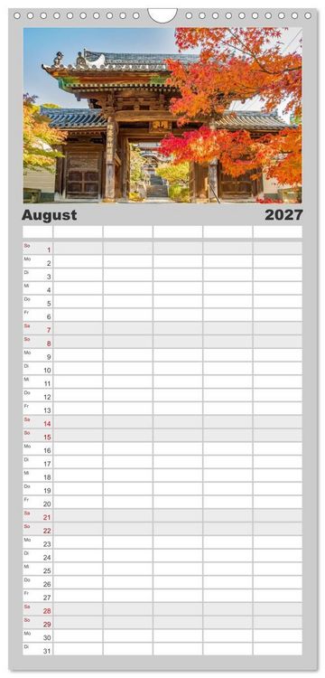 Produktbild: Familienplaner 2027 - Herbst in Japan mit 5 Spalten (Wandkalender, 21 x 45 cm) CALVENDO