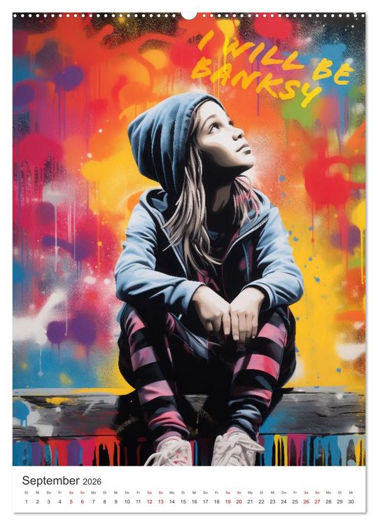 Produktbild: STREETART Neu Erleben Ein KI-Kunstkalender (Wandkalender 2026 DIN A2 hoch), CALVENDO Monatskalender