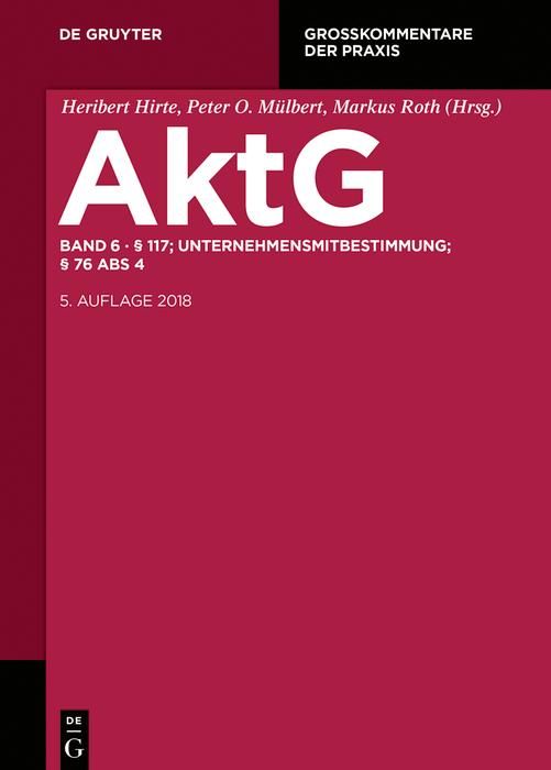 Produktbild: &sect; 117; MitbestR; Nachtrag &sect; 76 Abs 4