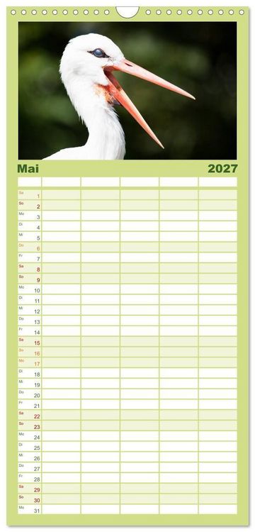 Produktbild: Familienplaner 2027 - Tierkalender 2027 mit 5 Spalten (Wandkalender, 21 x 45 cm) CALVENDO