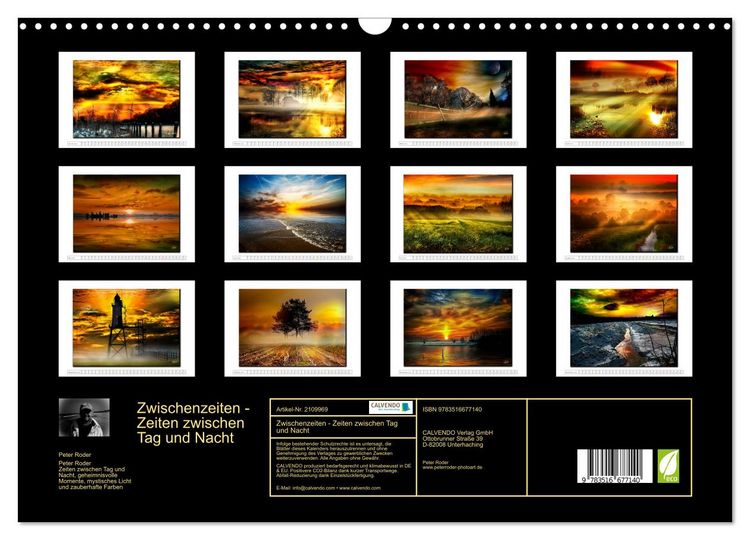 Produktbild: Zwischenzeiten - Zeiten zwischen Tag und Nacht (Wandkalender 2026 DIN A3 quer), CALVENDO Monatskalender