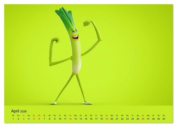 Produktbild: Esse ich nicht! Der freche Kinderkalender mit Obst & Gem&uuml;se (Tischkalender 2026 DIN A5 quer), CALVENDO Monatskalender