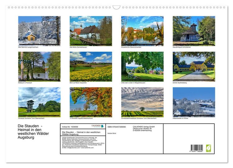 Produktbild: Die Stauden - Heimat in den westlichen W&auml;lder Augsburg (Wandkalender 2026 DIN A2 quer), CALVENDO Monatskalender