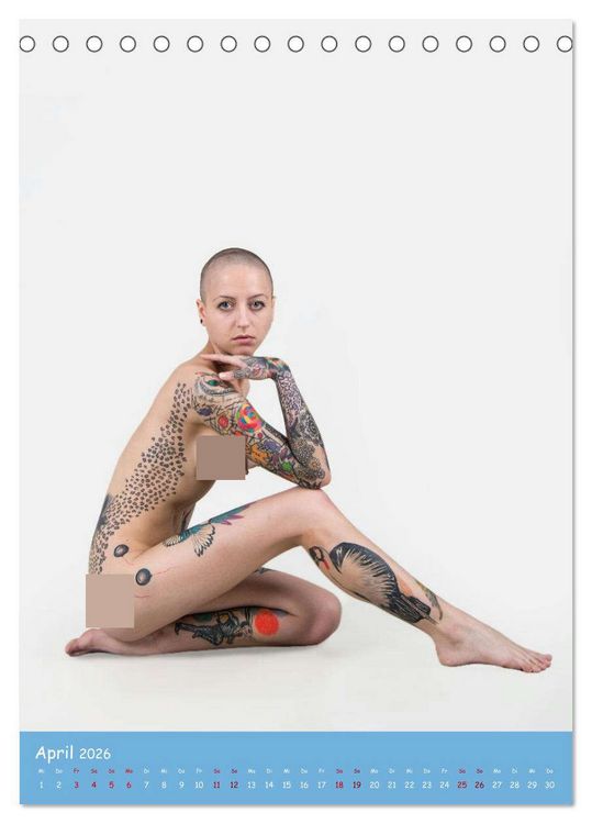 Produktbild: Nude Tattoo (Tischkalender 2026 DIN A5 hoch), CALVENDO Monatskalender