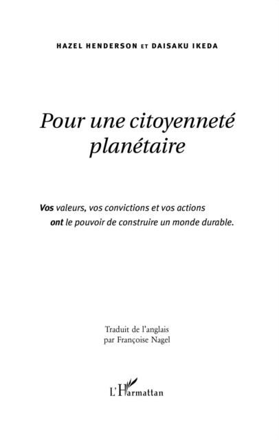 Produktbild: Pour une citoyennete planetaire