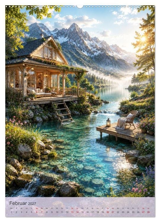 Produktbild: Seelenpl&auml;tze ZUM TR&Auml;UMEN (hochwertiger Premium Wandkalender 2027 DIN A2 hoch), Kunstdruck in Hochglanz