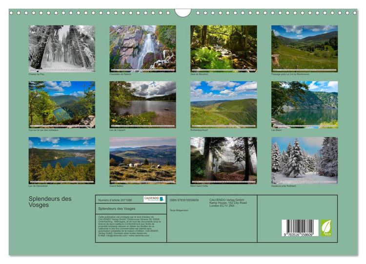 Produktbild: Splendeurs des Vosges (Calendrier mural 2026 DIN A3 vertical), CALVENDO calendrier mensuel