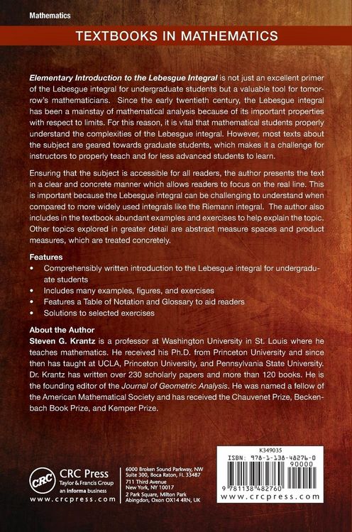 Produktbild: Elementary Introduction to the Lebesgue Integral