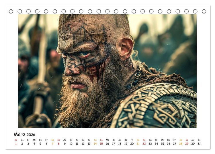 Produktbild: Wikinger - mutige Krieger (Tischkalender 2026 DIN A5 quer), CALVENDO Monatskalender
