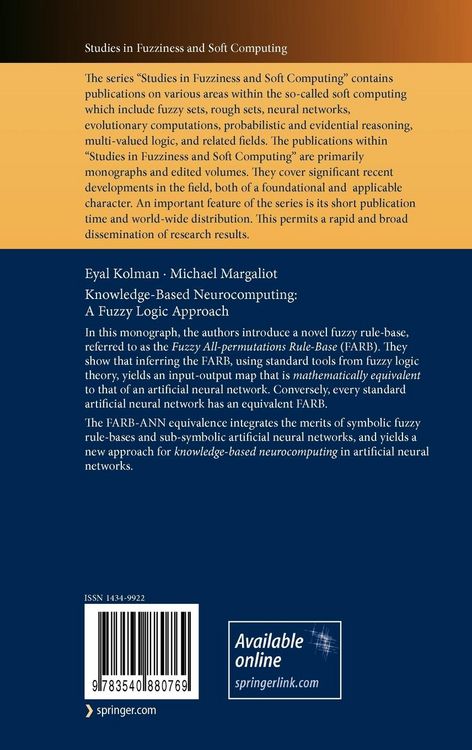 Produktbild: Knowledge-Based Neurocomputing: A Fuzzy Logic Approach