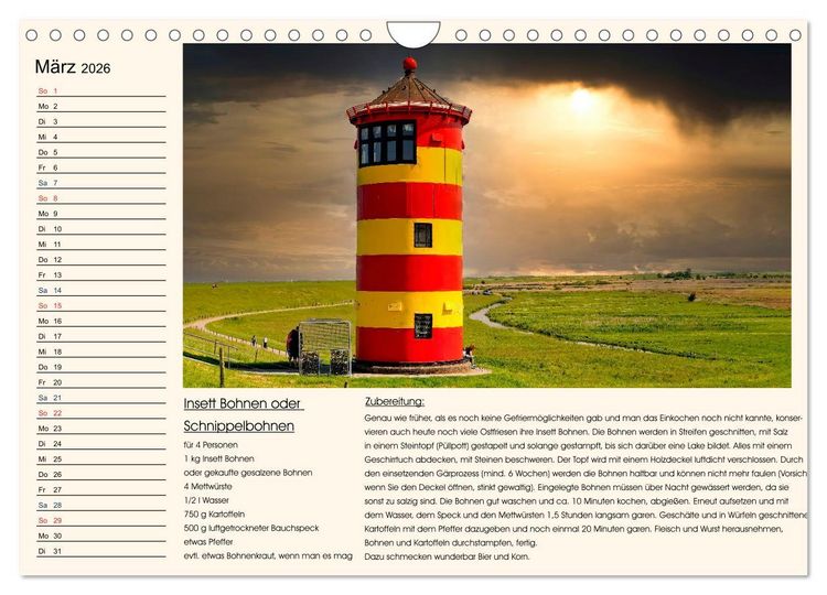 Produktbild: Ostfriesland kochen wie fr&uuml;her (Wandkalender 2026 DIN A4 quer), CALVENDO Monatskalender