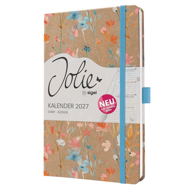 Produktbild: SIGEL 7J807 Wochenkalender Jolie 2027, ca. A5, Blue Floral Serenity, Hardcover