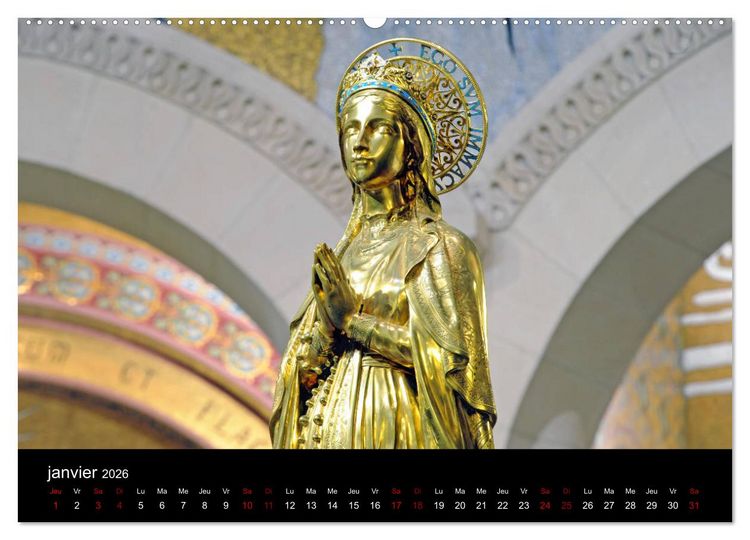 Produktbild: Un jour Lourdes (Calendrier mural 2026 DIN A2 vertical) calendrier de bureau