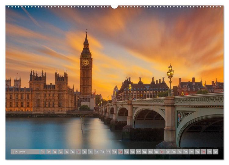 Produktbild: London Sehensw&uuml;rdigkeiten (hochwertiger Premium Wandkalender 2026 DIN A2 quer), Kunstdruck in Hochglanz